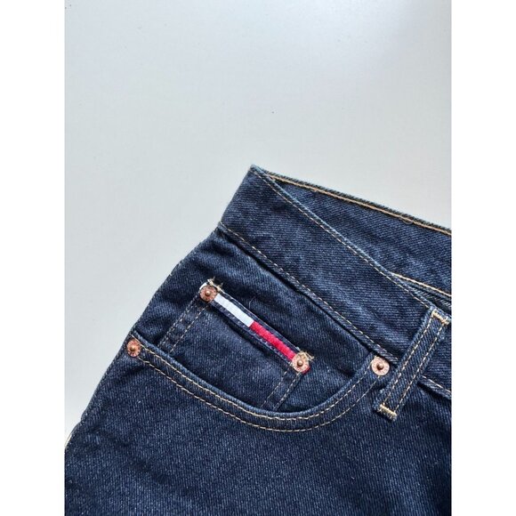 Vintage NWT TOMMY HILFIGER Dark Wash High Rise Flared Bell Bottom Jeans, Size 29 - Picture 12 of 16
